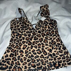 Leopard Print Women's Tankini M, nwt